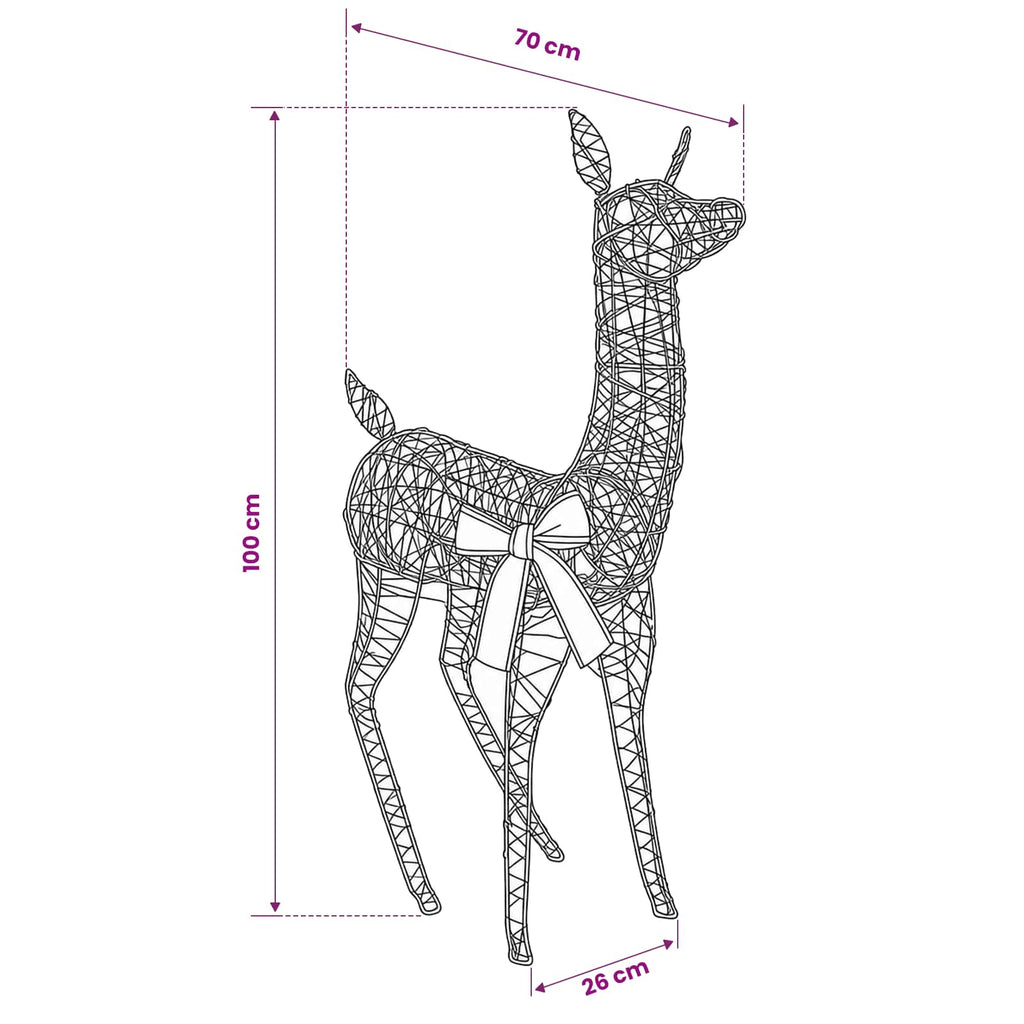 vidaXL 3D Renifer Bożonarodzeniowy LOVIISA 110 LED Ciepła biel