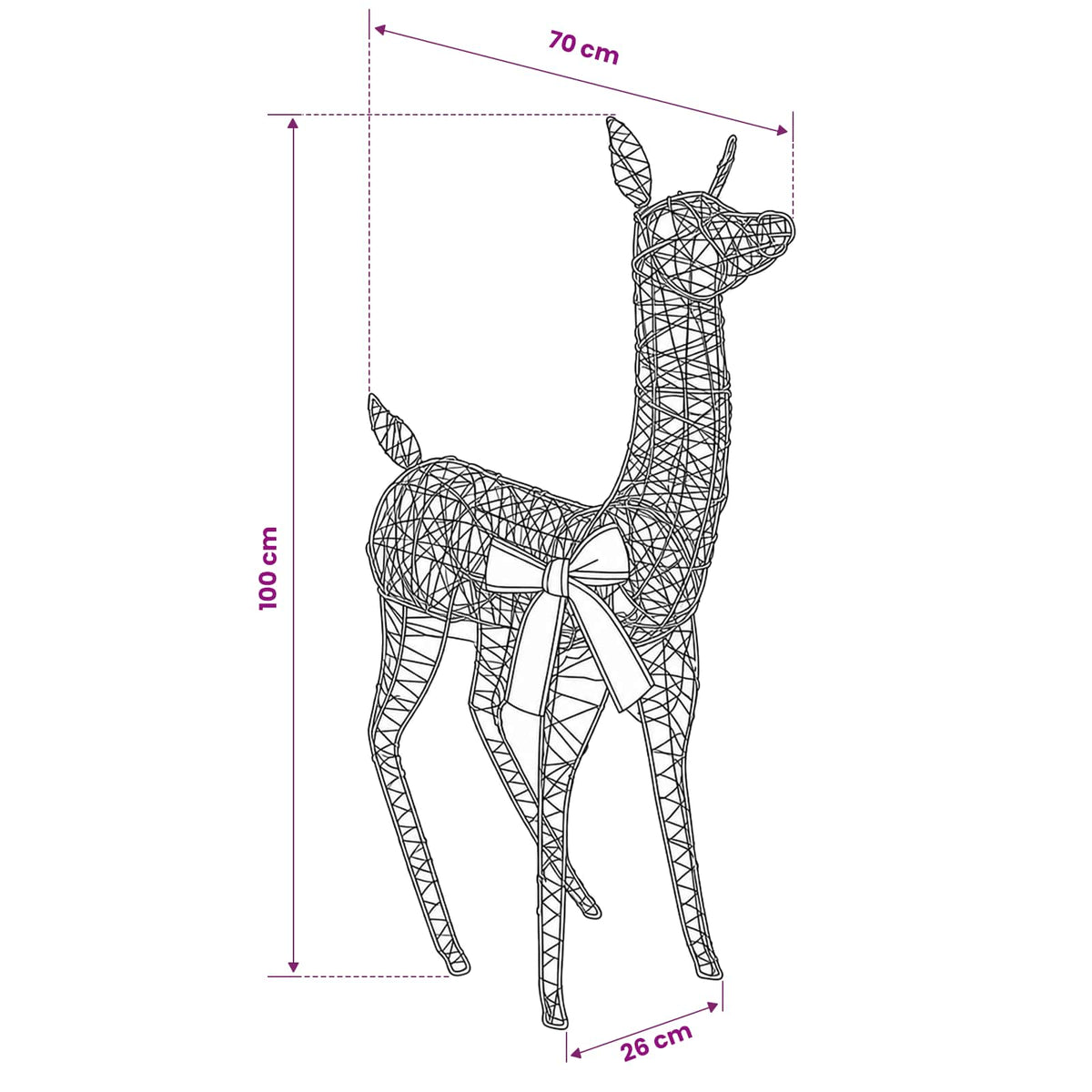 vidaXL 3D Renifer Bożonarodzeniowy LOVIISA 110 LED Ciepła biel