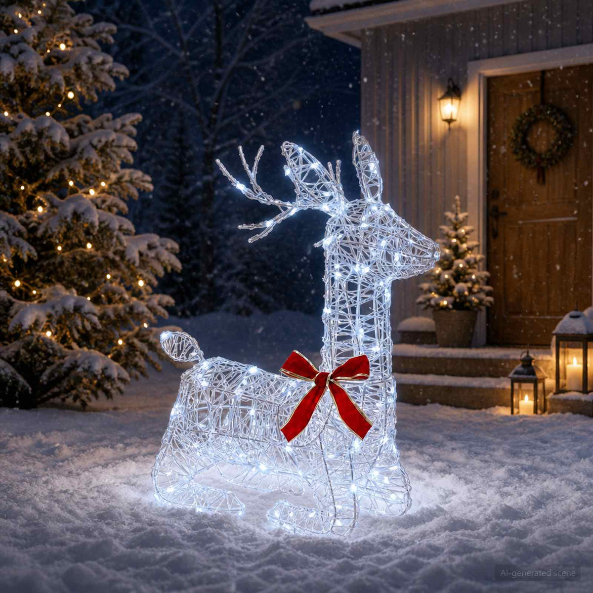 vidaXL 3D Renifer Bożonarodzeniowy LOVIISA 140 LED Zimna biel