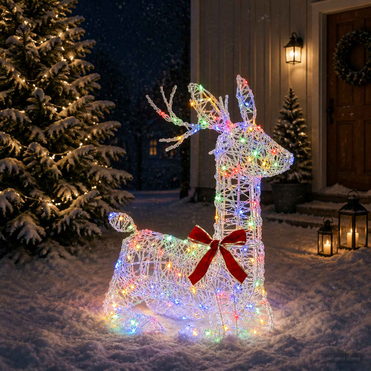 vidaXL 3D Renifer Bożonarodzeniowy LOVIISA 140 LED Wielokolorowy