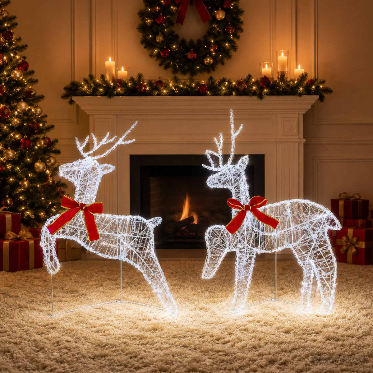 vidaXL Renifer Bożonarodzeniowy 2 szt. 40 LED Zimna biel