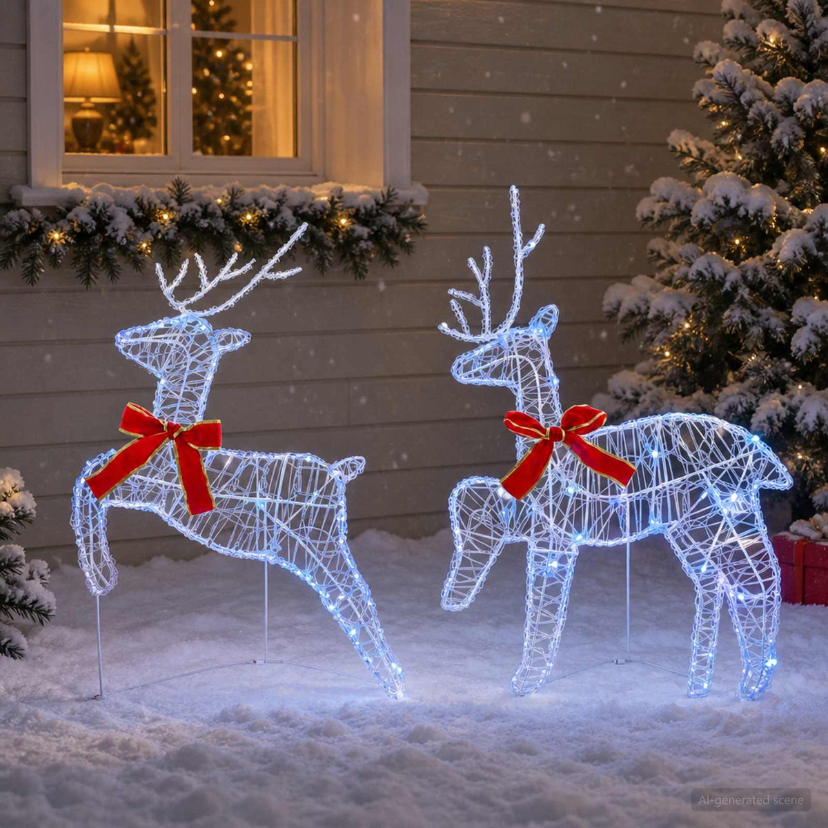 vidaXL Renifer Bożonarodzeniowy 2 szt. 40 LED Niebieski
