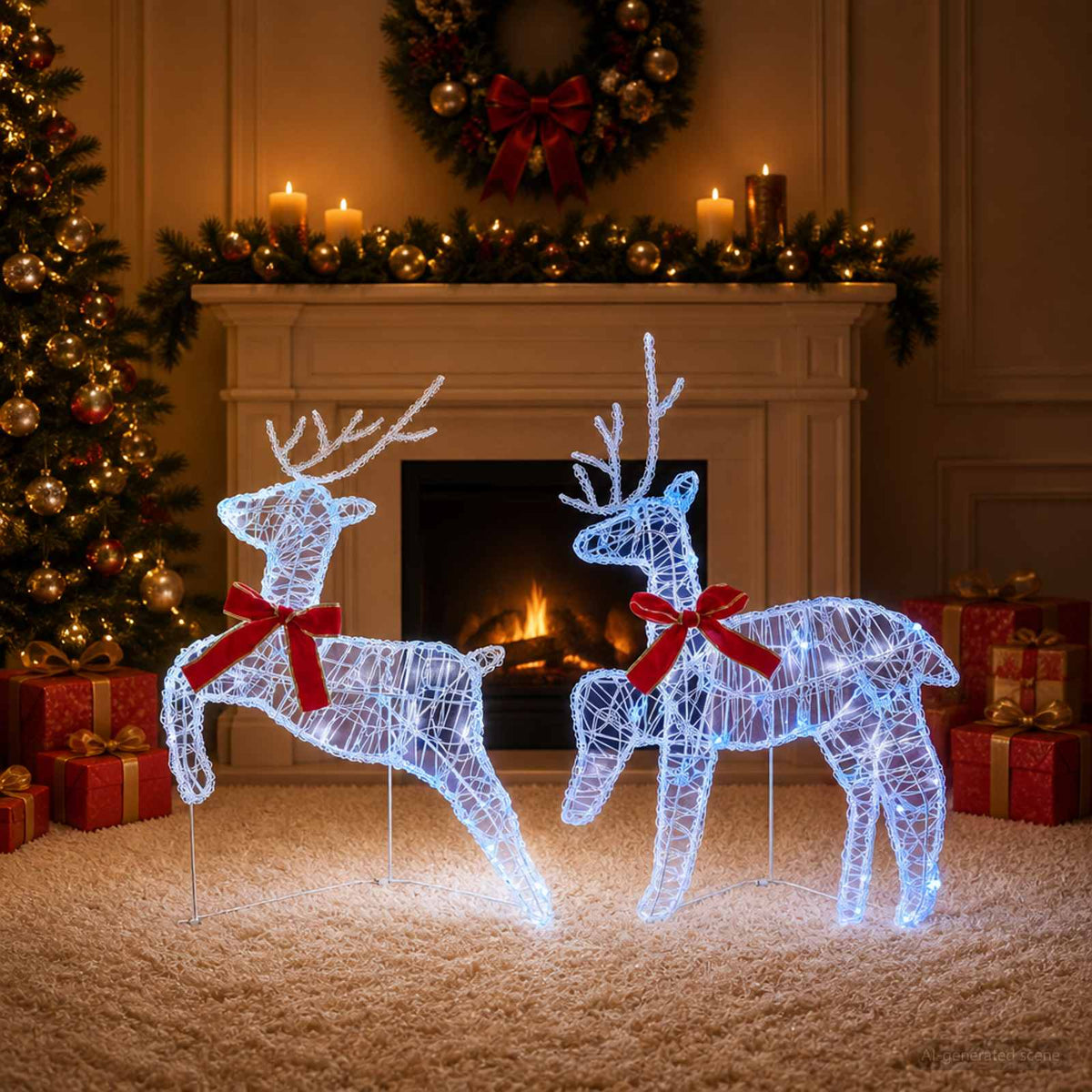 vidaXL Renifer Bożonarodzeniowy 2 szt. 40 LED Niebieski