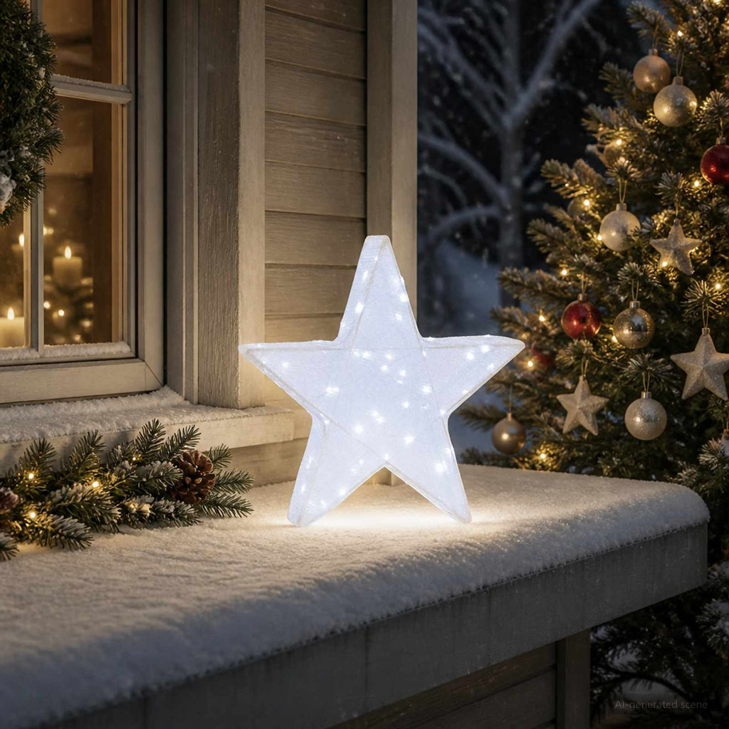 vidaXL Gwiazda świąteczna 3D 50 LED Zimna biel 55 x 53,5 x 10 cm