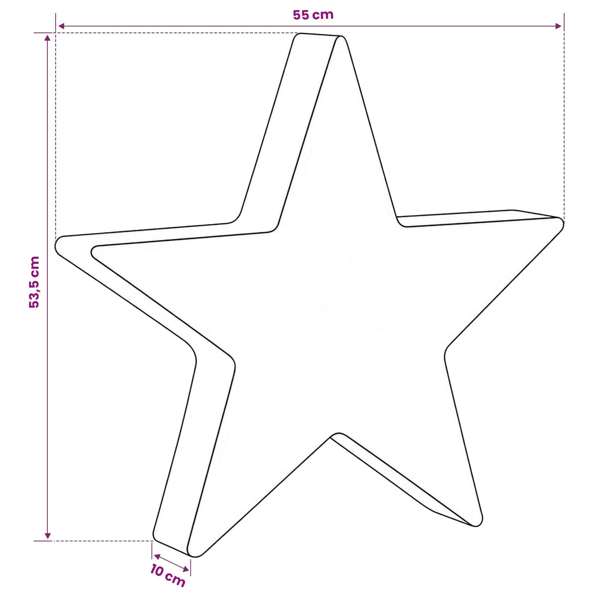 vidaXL Gwiazda świąteczna 3D 50 LED Zimna biel 55 x 53,5 x 10 cm