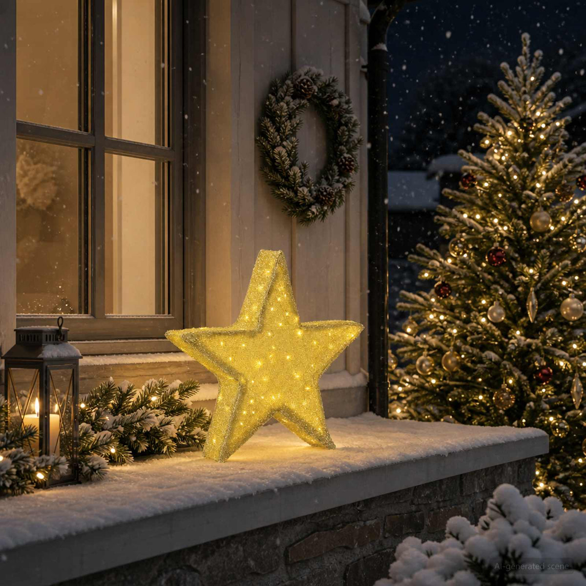vidaXL Gwiazda świąteczna 3D 50 LED Ciepła biel 55 x 53,5 x 10 cm