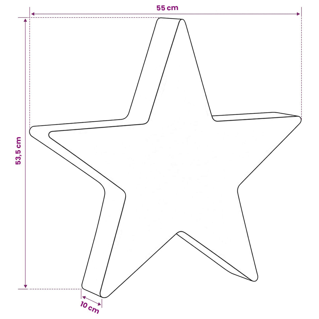 vidaXL Gwiazda świąteczna 3D 120 LED Zimna biel 55 x 53,5 x 10 cm