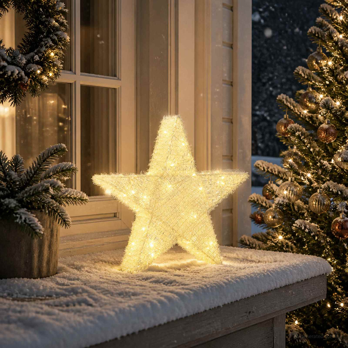 vidaXL Gwiazda świąteczna 3D 50 LED Ciepła biel 55 x 53,5 x 10 cm