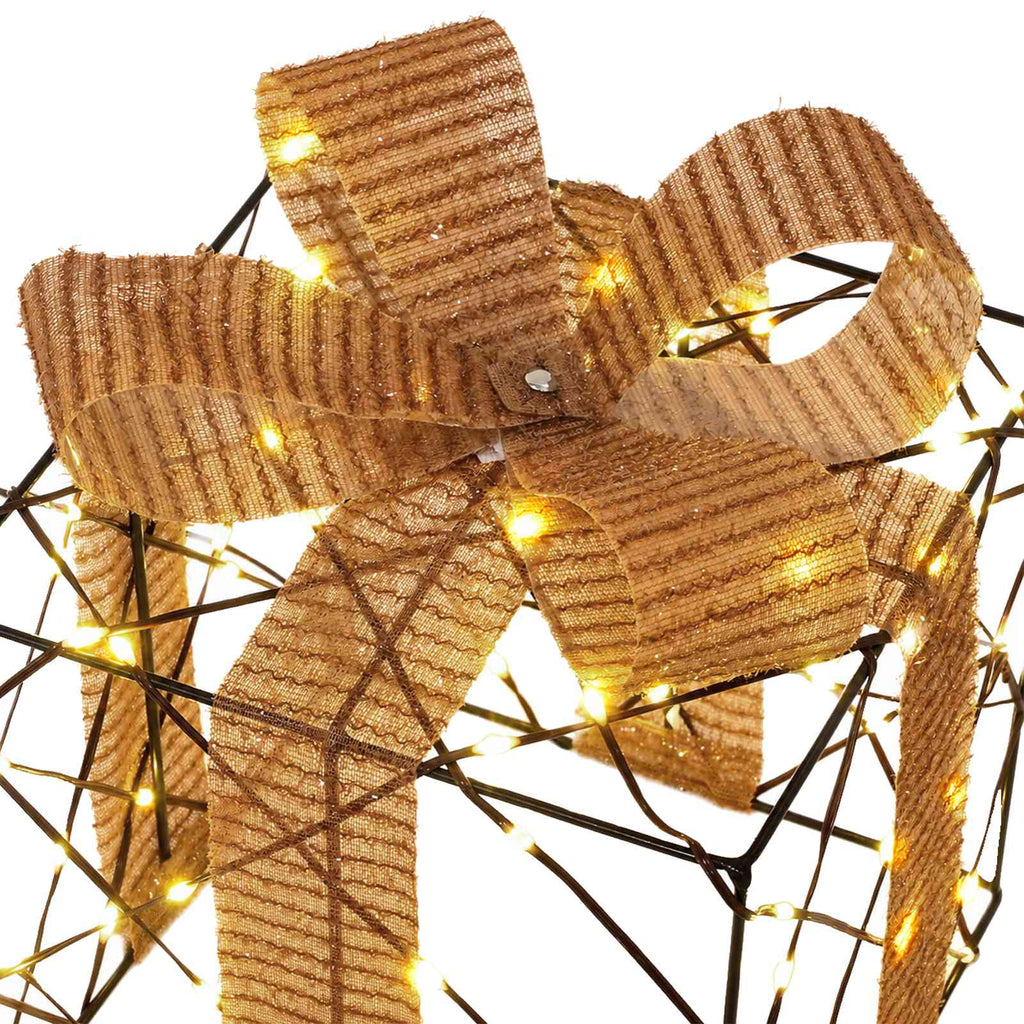 vidaXL Podświetlone pudełko na prezent świąteczny 3 szt. 150 LED
