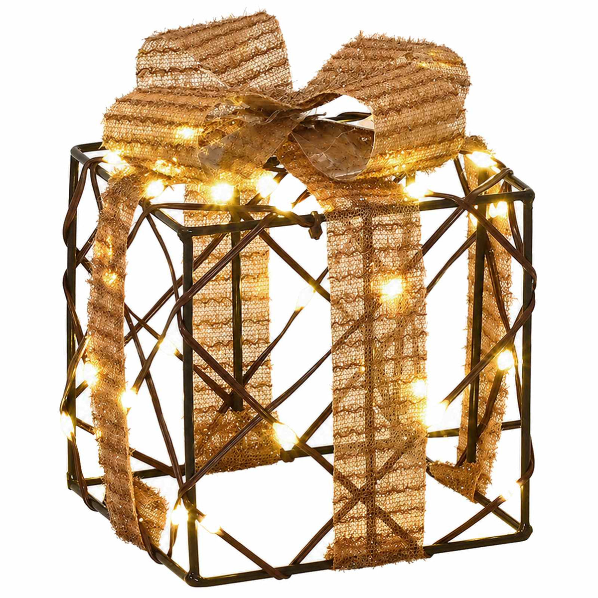 vidaXL Podświetlone pudełko na prezent świąteczny 3 szt. 150 LED