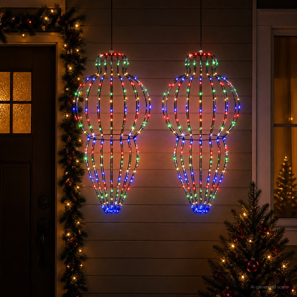 vidaXL Świąteczny szpic na lampkę 2 szt. 640 LED Wielokolorowy