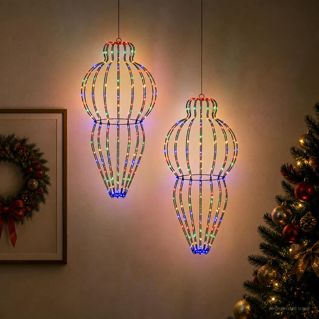 vidaXL Świąteczny szpic na lampkę 2 szt. 640 LED Wielokolorowy