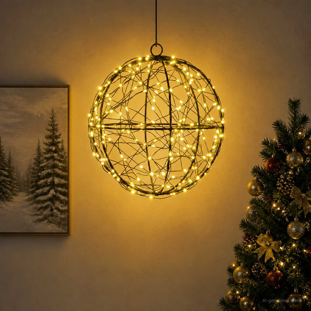 vidaXL Świąteczny szpic na lampkę 200 LED Ciepła biel
