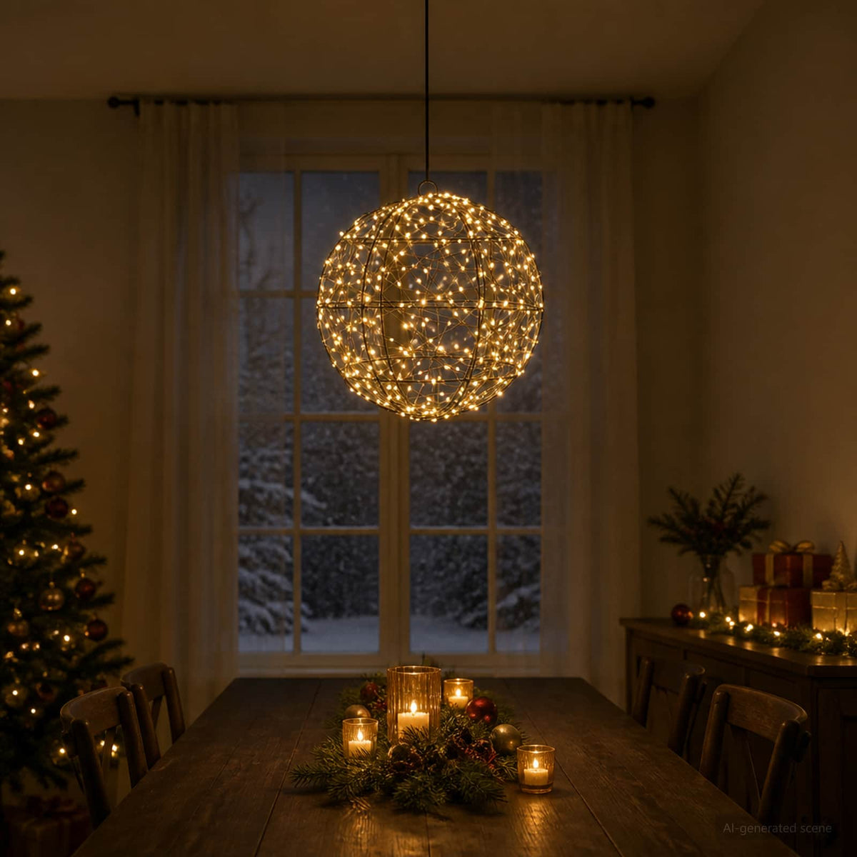 vidaXL Świąteczny szpic na lampkę 300 LED Ciepła biel