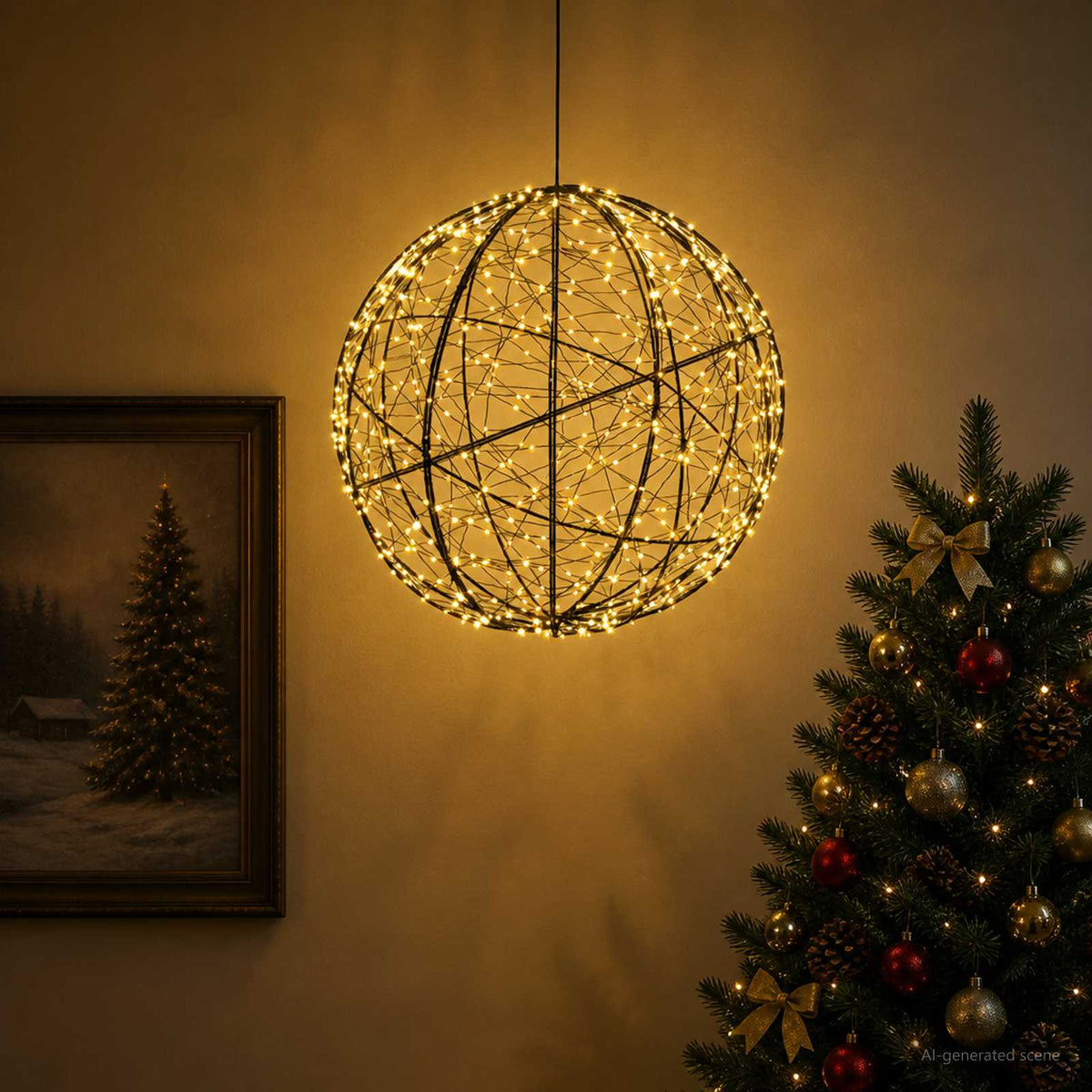 vidaXL Świąteczny szpic na lampkę 500 LED Ciepła biel