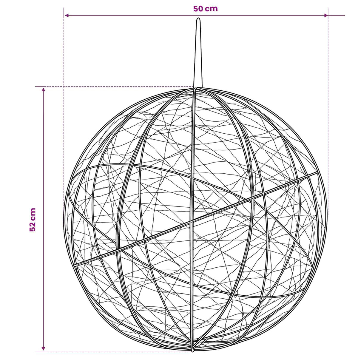 vidaXL Świąteczny szpic na lampkę 750 LED Ciepła biel Ø 50 x 52 cm