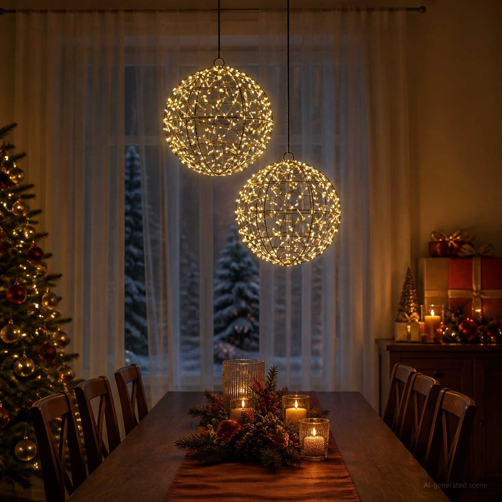 vidaXL Świąteczny szpic na lampkę 2 szt. 600 LED Ciepła biel