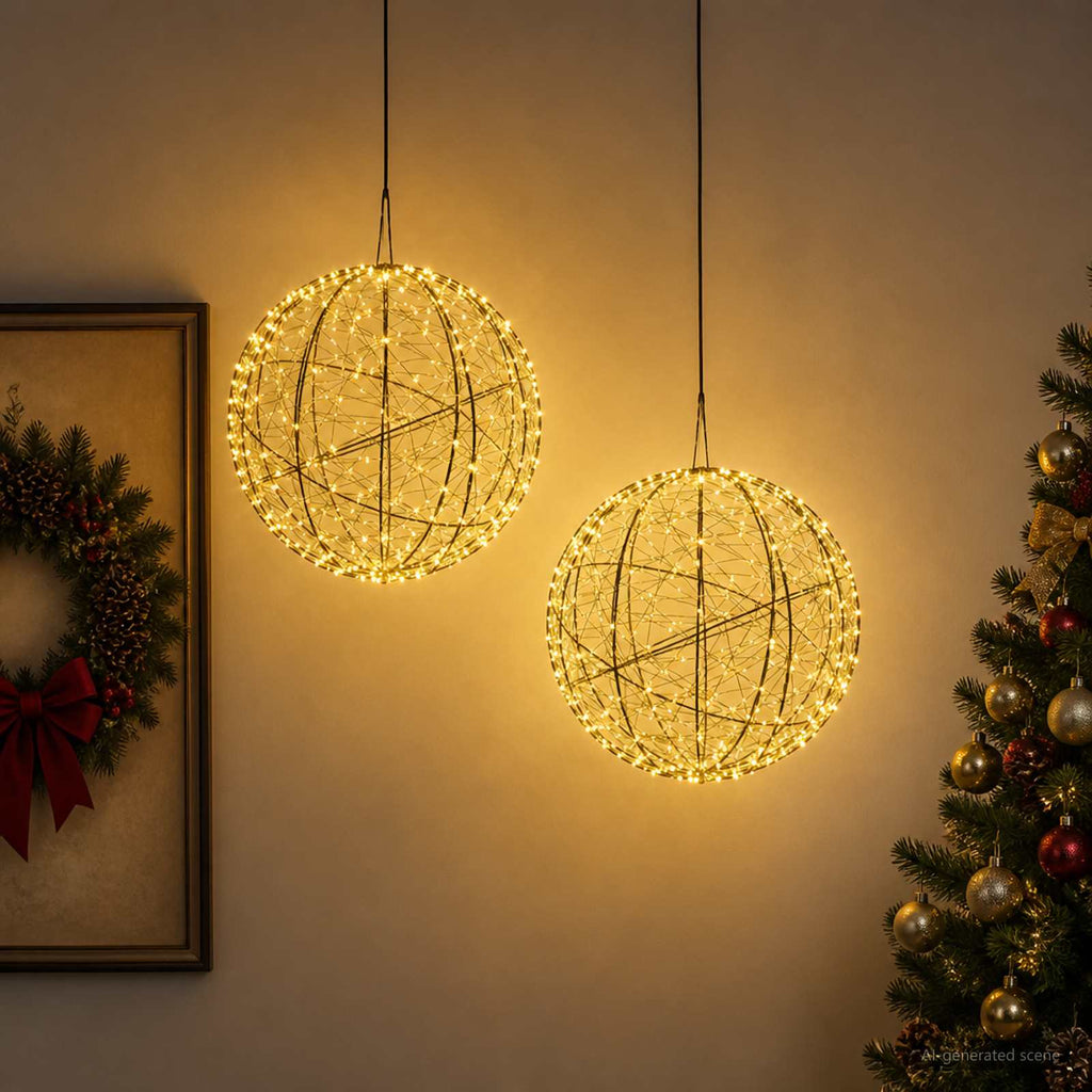 vidaXL Świąteczny szpic na lampkę 2 szt. 1000 LED Ciepła biel