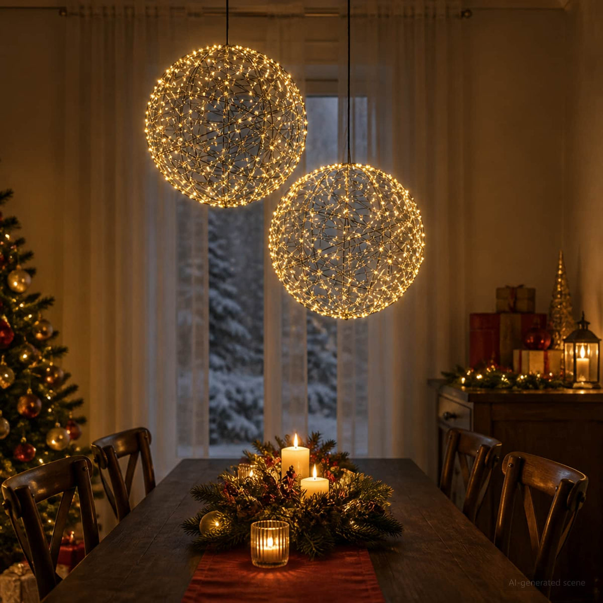 vidaXL Świąteczny szpic na lampkę 2 szt. 1000 LED Ciepła biel