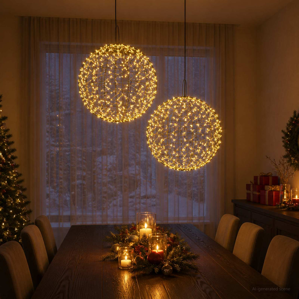 vidaXL Świąteczny szpic na lampkę 2 szt. 1900 LED Ciepła biel