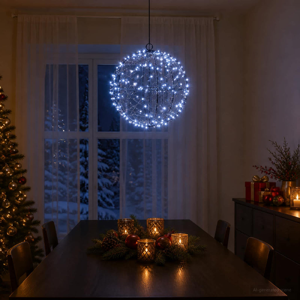 vidaXL Świąteczny szpic na lampkę 200 LED Zimna biel