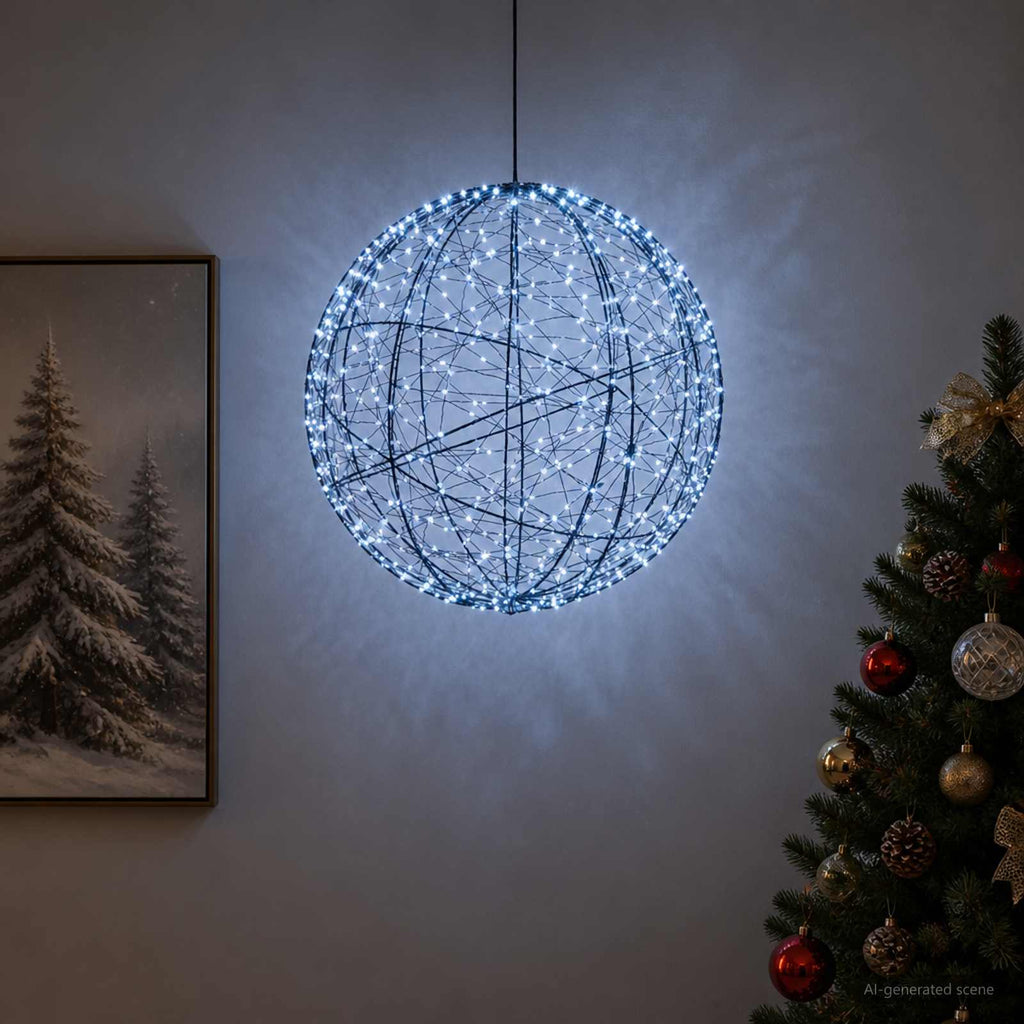 vidaXL Świąteczny szpic na lampkę 500 LED Zimna biel