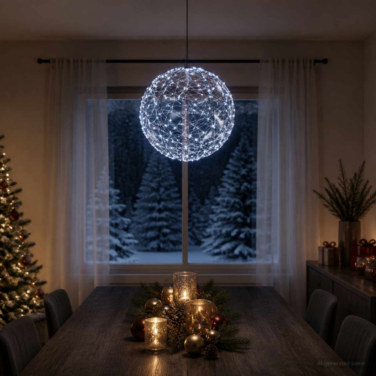 vidaXL Świąteczny szpic na lampkę 500 LED Zimna biel