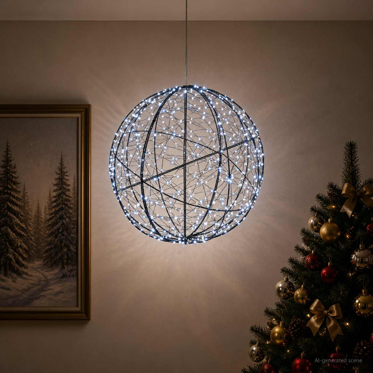 vidaXL Świąteczny szpic na lampkę 750 LED Zimna biel