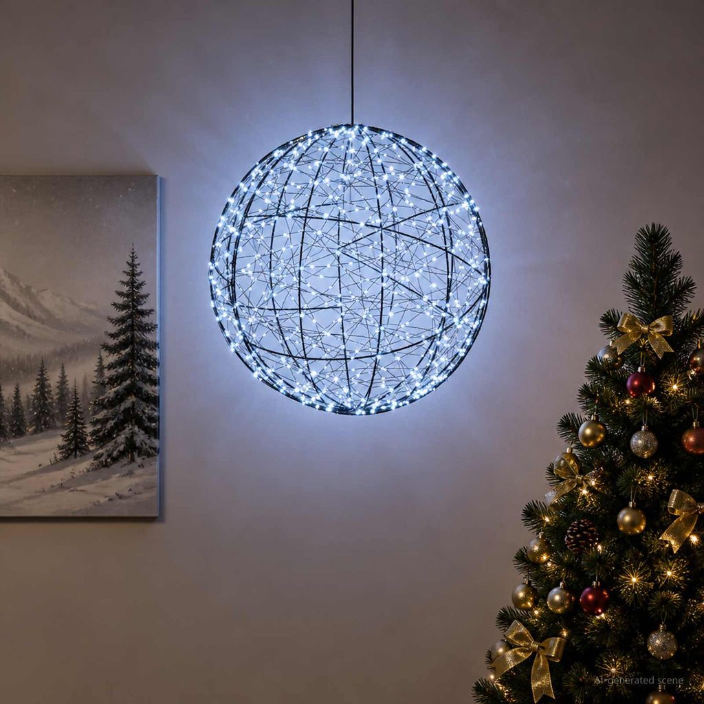 vidaXL Świąteczny szpic na lampkę 950 LED Zimna biel