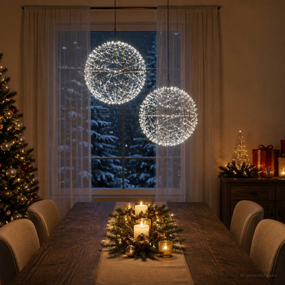 vidaXL Świąteczny szpic na lampkę 2 szt. 1000 LED Zimna biel