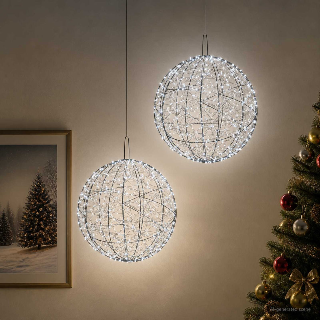 vidaXL Świąteczny szpic na lampkę 2 szt. 1900 LED Zimna biel