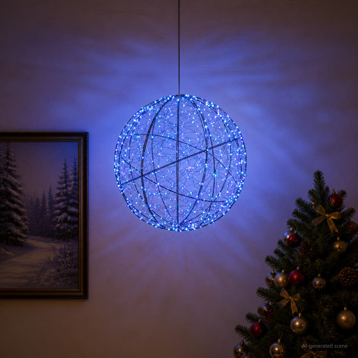 vidaXL Świąteczny szpic na lampkę 750 LED Niebieski