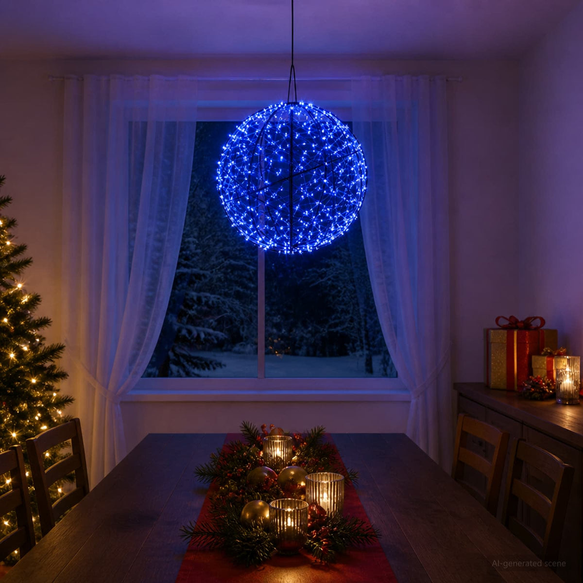 vidaXL Świąteczny szpic na lampkę 750 LED Niebieski