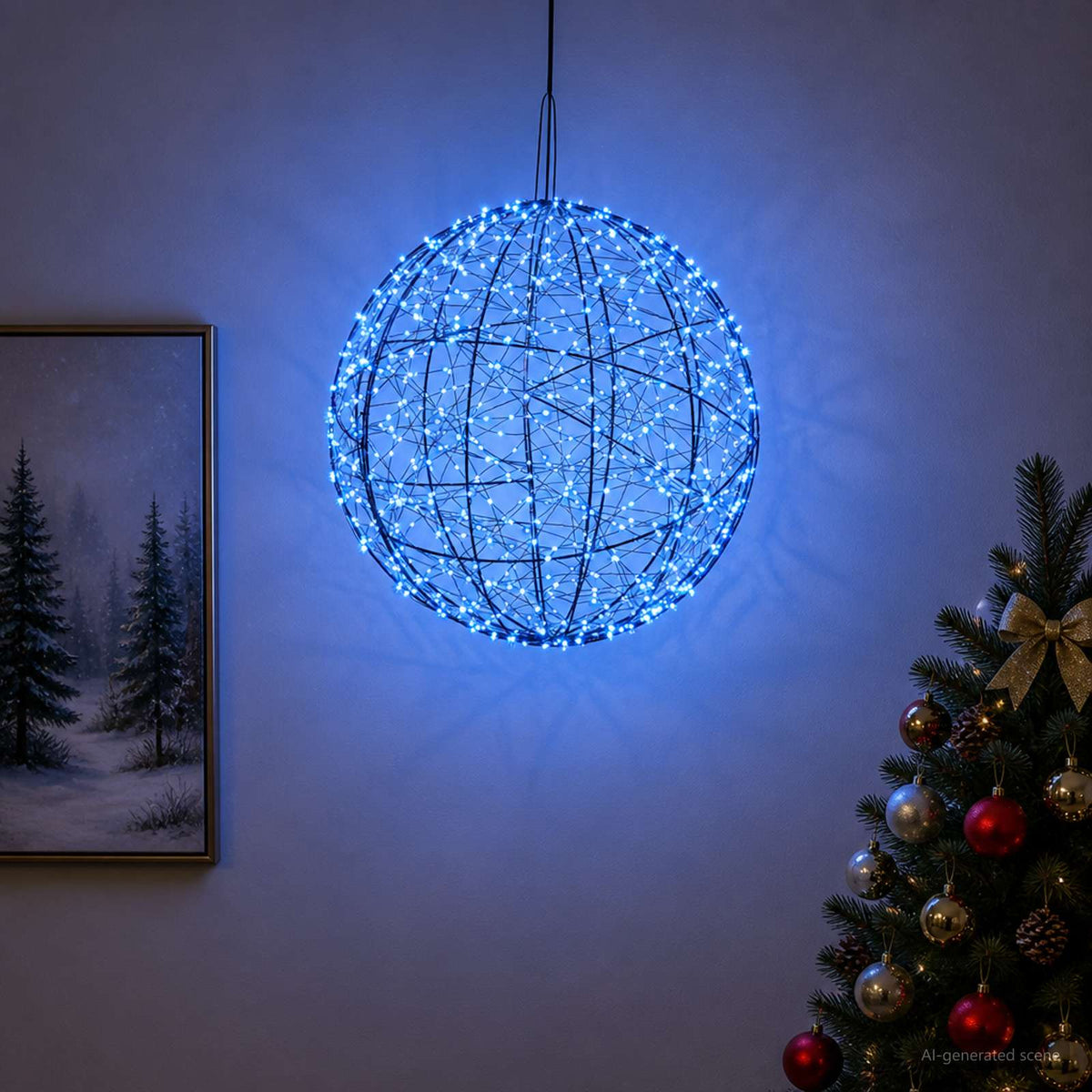 vidaXL Świąteczny szpic na lampkę 950 LED Niebieski