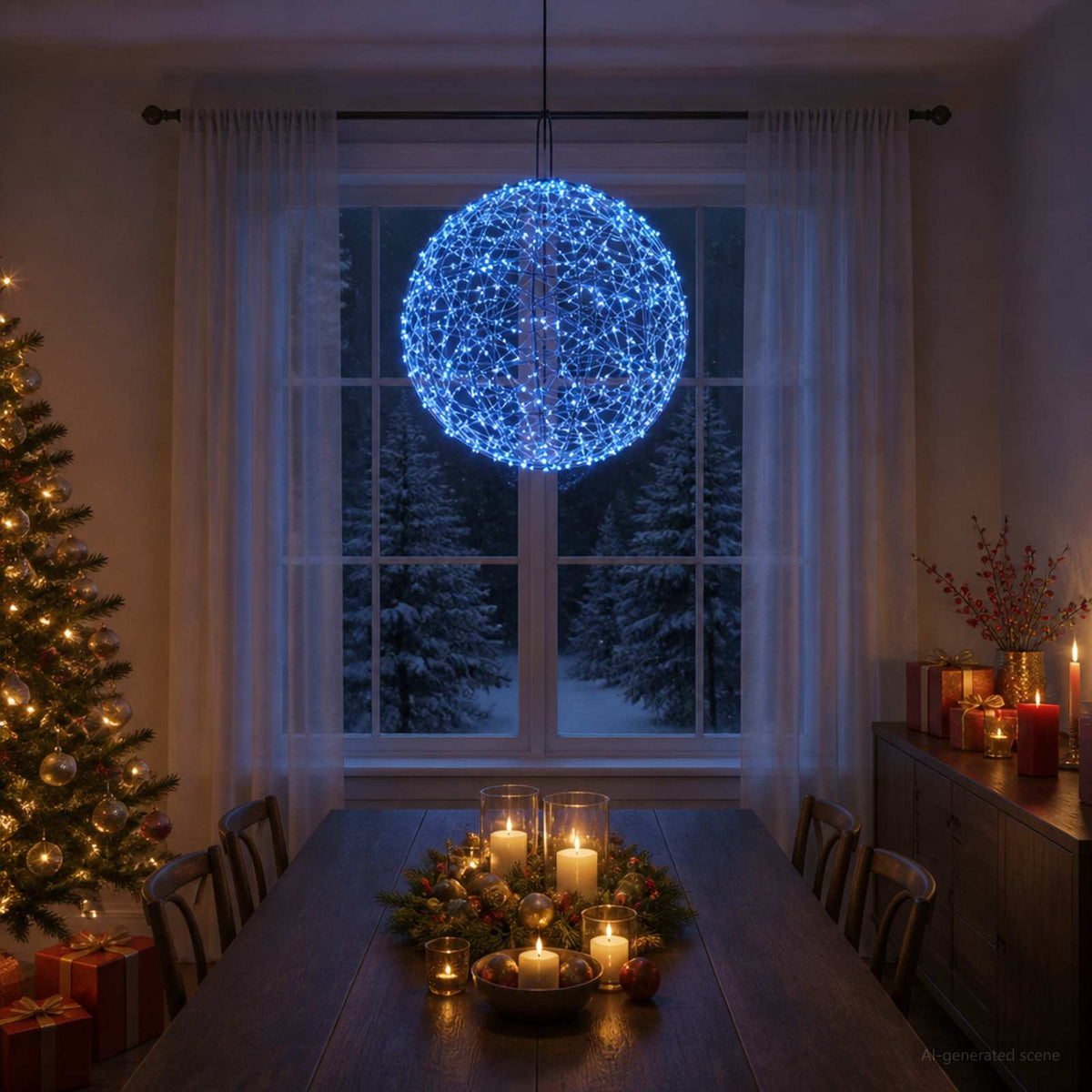 vidaXL Świąteczny szpic na lampkę 950 LED Niebieski