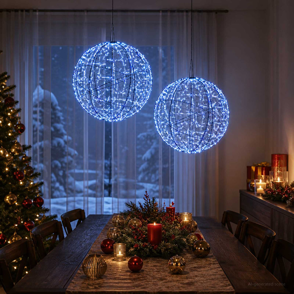 vidaXL Świąteczny szpic na lampkę 2 szt. 1000 LED Niebieski
