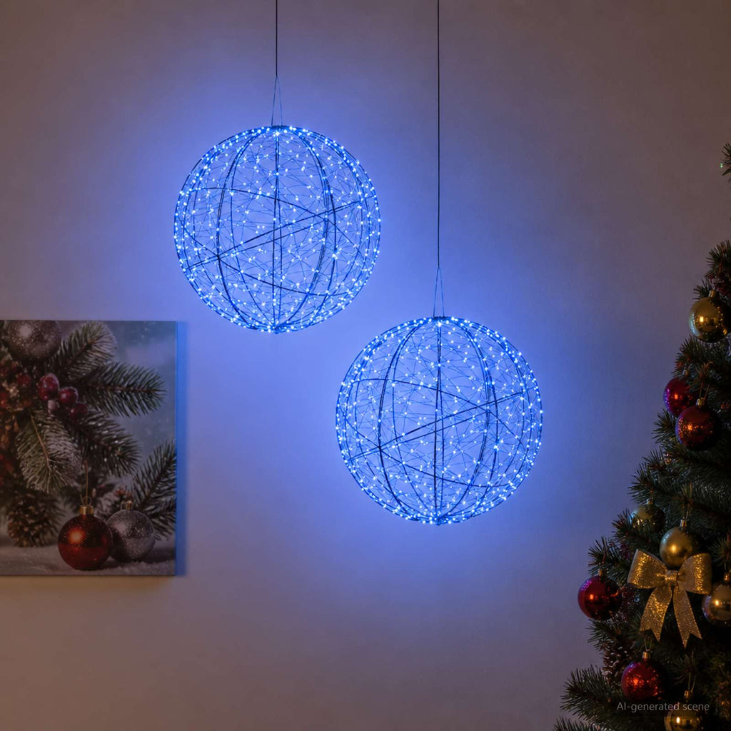 vidaXL Świąteczny szpic na lampkę 2 szt. 1000 LED Niebieski
