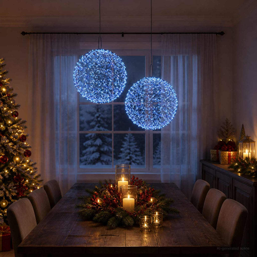 vidaXL Świąteczny szpic na lampkę 2 szt. 1900 LED Niebieski