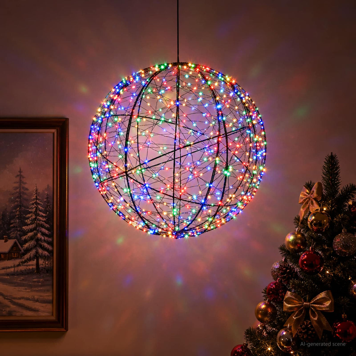 vidaXL Świąteczny szpic na lampkę 500 LED Wielokolorowy