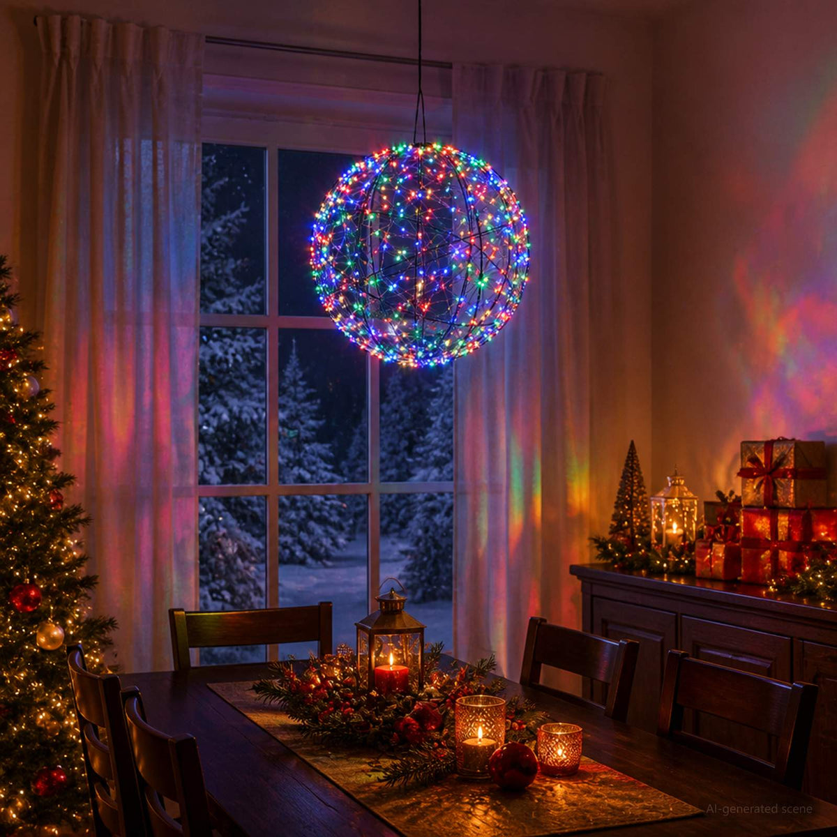 vidaXL Świąteczny szpic na lampkę 500 LED Wielokolorowy
