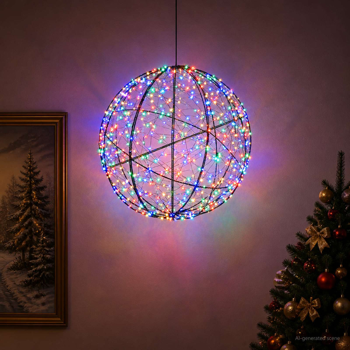 vidaXL Świąteczny szpic na lampkę 750 LED Wielokolorowy