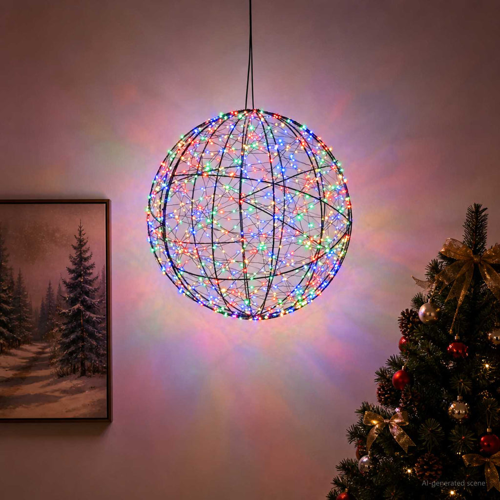vidaXL Świąteczny szpic na lampkę 950 LED Wielokolorowy
