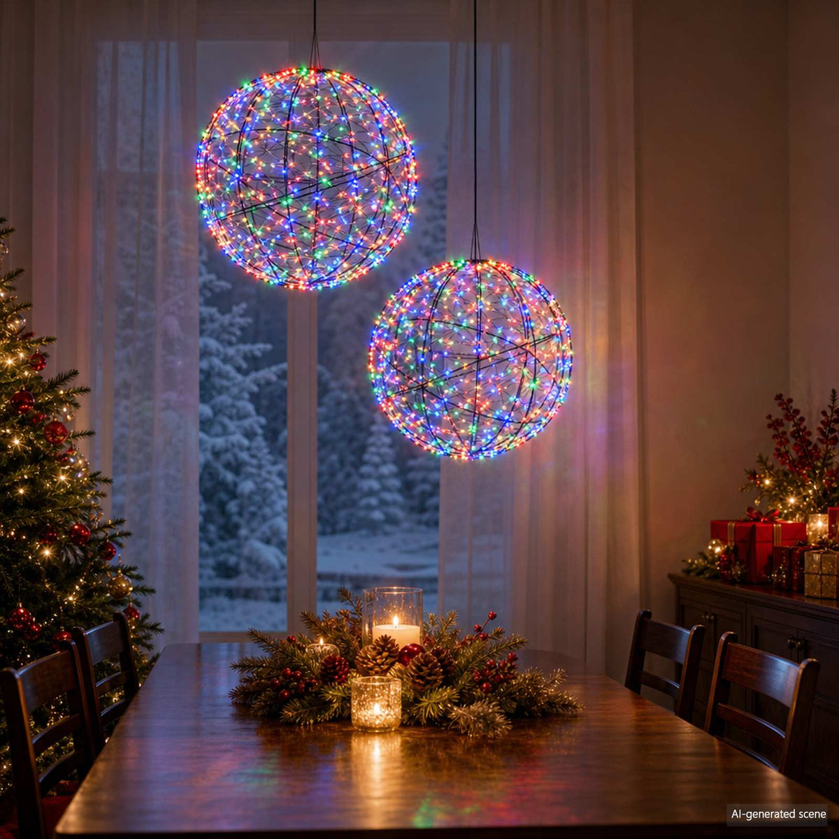 vidaXL Świąteczny szpic na lampkę 2 szt. 1000 LED Wielokolorowy