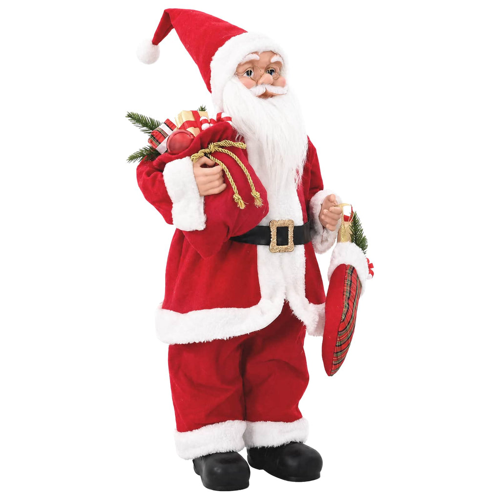 vidaXL Figurka Świętego Mikołaja czerwony 46 cm Poliester
