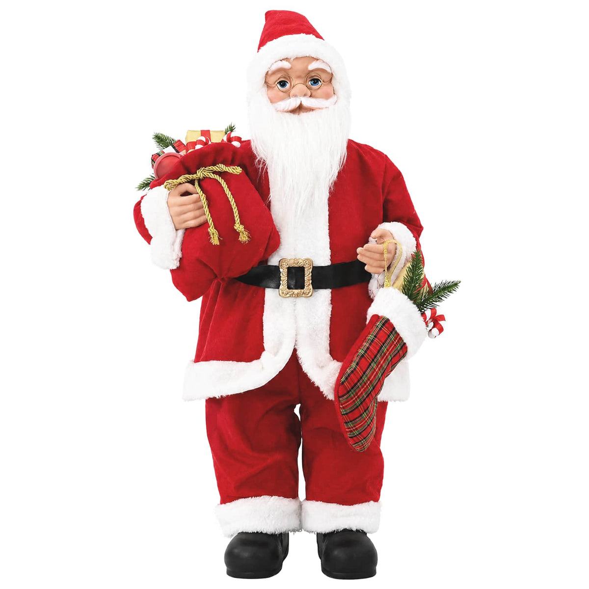 vidaXL Figurka Świętego Mikołaja czerwony 62 cm Poliester