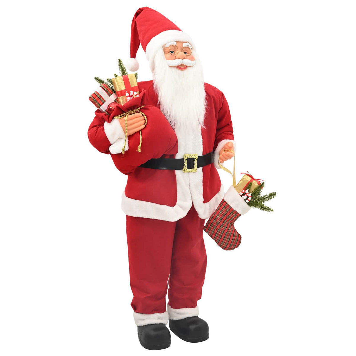 vidaXL Figurka Świętego Mikołaja czerwony 110 cm Poliester
