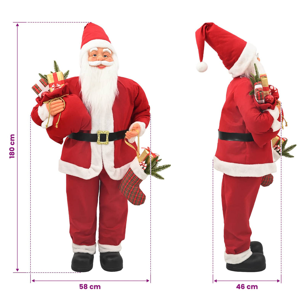 vidaXL Figurka Świętego Mikołaja czerwony 180 cm Poliester