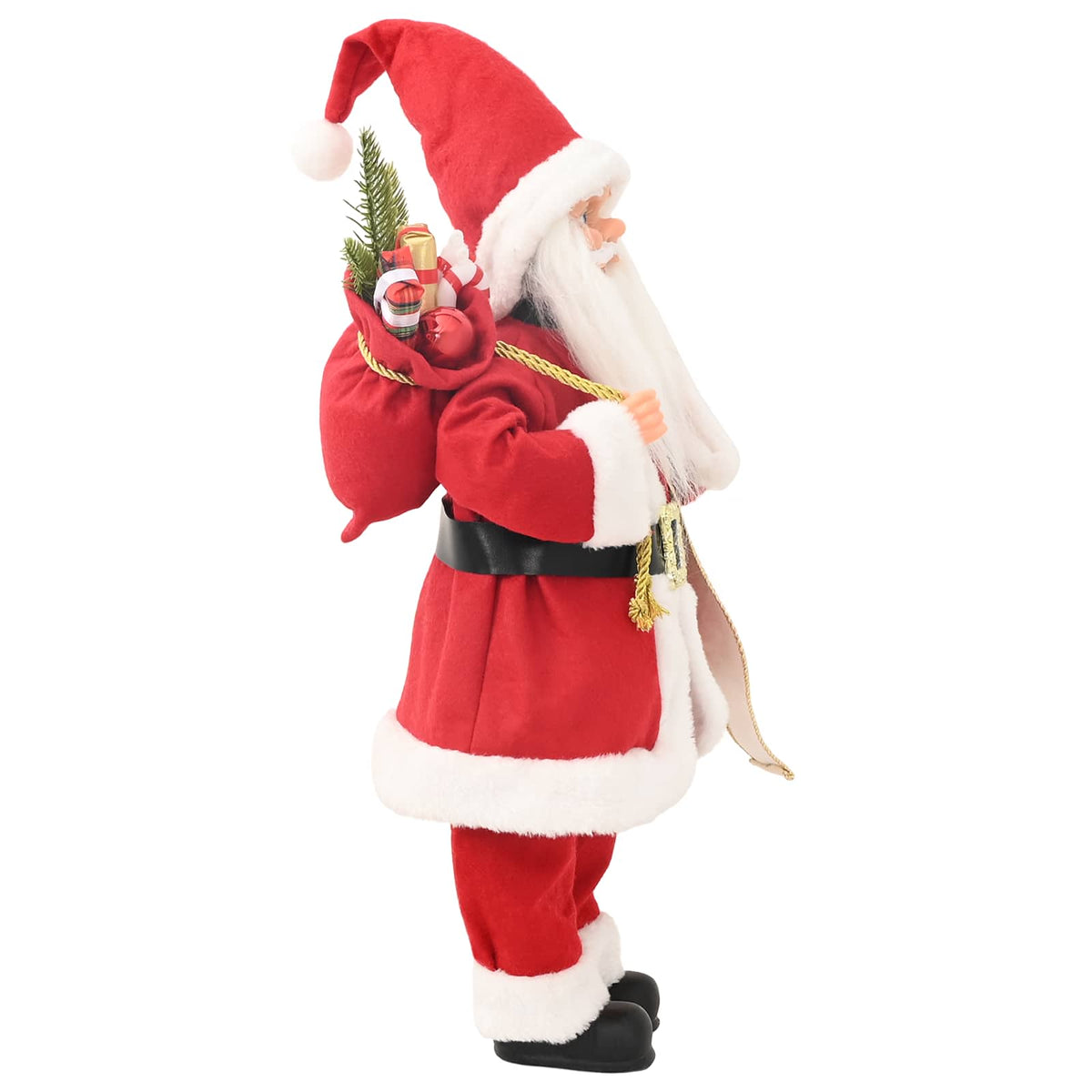 vidaXL Figurka Świętego Mikołaja czerwony 30 cm Poliester