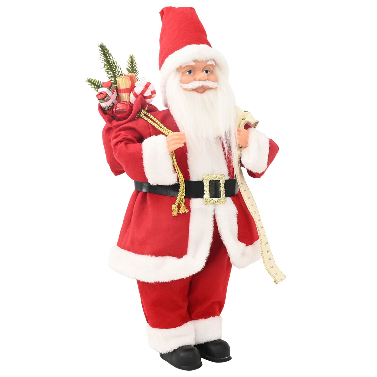 vidaXL Figurka Świętego Mikołaja czerwony 46 cm Poliester
