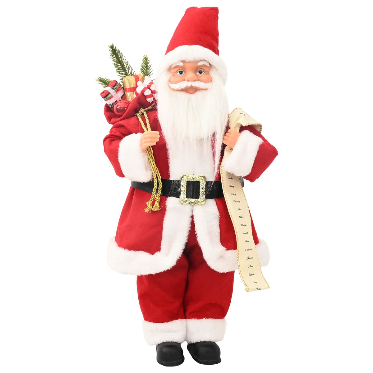 vidaXL Figurka Świętego Mikołaja czerwony 46 cm Poliester
